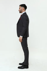 Guild 1042 Slim Fit Anzug mit spitzem Kragen, geräuchert