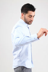 Guild 7003 Slim Fit Satin-Weißhemd