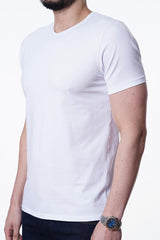 Guild 8009 Slim Fit weißes T-Shirt mit Rundhalsausschnitt