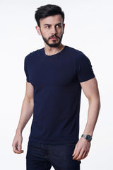 Guild 8009 Slim Fit Rundhals-T-Shirt in Marineblau