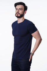 Guild 8009 Slim Fit Rundhals-T-Shirt in Marineblau