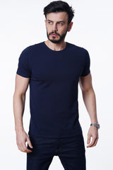 Guild 8009 Slim Fit Rundhals-T-Shirt in Marineblau