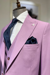 Guild Balkan Slim Fit 3-teilig mit Weste Anzug Lila