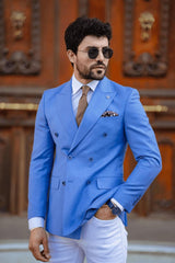 Guild Bern Slim Fit Zweireihige Sakko Blauer