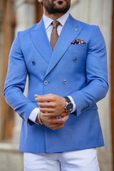 Guild Bern Slim Fit Zweireihige Sakko Blauer