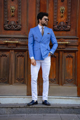 Guild Bern Slim Fit Zweireihige Sakko Blauer