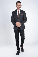 Guild Bonn Slim Fit Sakko Schwarz