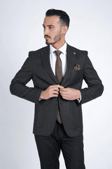 Guild Bonn Slim Fit Sakko Schwarz