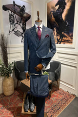 Guild Estergon Slim Fit Zweireiher Anzug Hellblauer