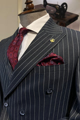 Guild Estergon Slim Fit Zweireiher Anzug Hellblauer