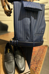 Guild Estergon Slim Fit Zweireiher Anzug Sax Blauer