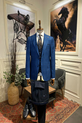 Guild Fermana Slim Fit 3-teilig mit Weste Anzug Marineblau