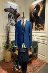 Guild Fermana Slim Fit 3-teilig mit Weste Anzug Marineblau