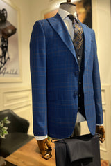 Guild Fermana Slim Fit 3-teilig mit Weste Anzug Marineblau