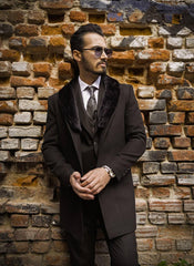 Gild Hagen Collar Fur Stash Schwarzer Mantel