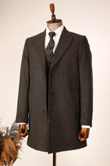 Gilde Kloster Schwalbenkragen Diagonal Anthrazit Mantel