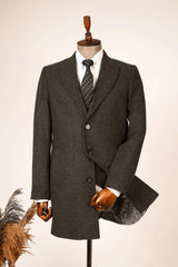 Gilde Kloster Schwalbenkragen Diagonal Anthrazit Mantel