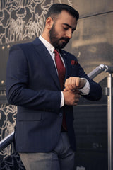 Guild Meriç Slim Fit Sakko Marineblauer