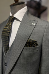 Guild Milos Slim Fit 3-teilig mit Weste Anzug Anthrazit