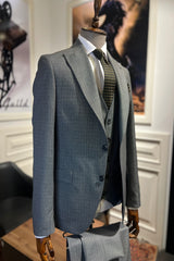 Guild Milos Slim Fit 3-teilig mit Weste Anzug Anthrazit