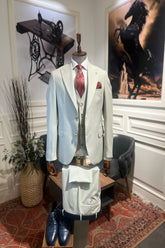 Guild Milos Slim Fit 3-teilig mit Weste Anzug Grauer