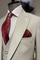 Guild Milos Slim Fit 3-teilig mit Weste Anzug Grauer