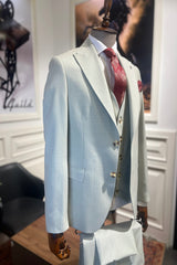 Guild Milos Slim Fit 3-teilig mit Weste Anzug Grauer