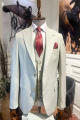 Guild Milos Slim Fit 3-teilig mit Weste Anzug Grauer