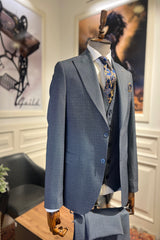 Guild Milos Slim Fit 3-teilig mit Weste Anzug Marineblauer