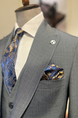 Guild Milos Slim Fit 3-teilig mit Weste Anzug Marineblauer