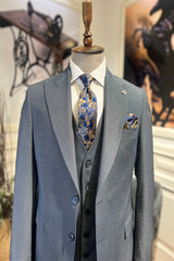 Guild Milos Slim Fit 3-teilig mit Weste Anzug Marineblauer