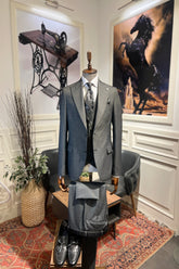 Guild Milos Slim Fit 3-teilig mit Weste Anzug Schwarzer