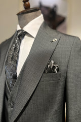 Guild Milos Slim Fit 3-teilig mit Weste Anzug Schwarzer