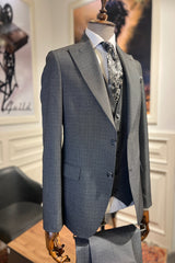 Guild Milos Slim Fit 3-teilig mit Weste Anzug Schwarzer