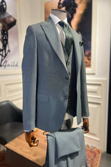 Guild Milos Slim Fit 3-teilig mit Weste Anzug Grüner