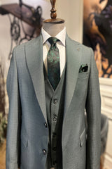 Guild Milos Slim Fit 3-teilig mit Weste Anzug Grüner