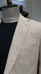 Guild Pire Slim Fit Leinen Sakko Beige