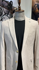 Guild Pire Slim Fit Leinen Sakko Beige