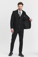 Guild Risan Slim Fit Schwarzer Anzug