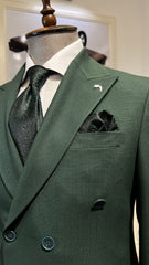 Guild Rubik Slim Fit Zweireiher Anzug Grüner