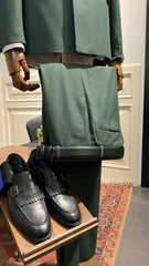 Guild Rubik Slim Fit Zweireiher Anzug Grüner