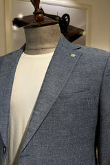 Guild Amalfi Slim Fit Leinen Sakko Marineblau