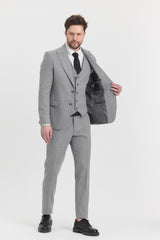 Guild Risan Schmal geschnittener Anzug in Grau mit Weste