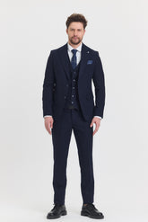 Guild Risan Slim Fit Anzug in Marineblau mit Weste