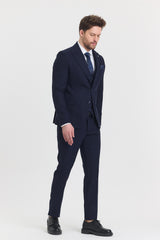 Guild Risan Slim Fit Anzug in Marineblau mit Weste