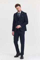 Guild Risan Slim Fit Anzug in Marineblau mit Weste