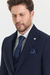 Guild Risan Slim Fit Anzug in Marineblau mit Weste