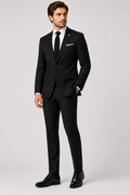 Guild Nitra Slim Fit 2 Teilege Anzug Schwarz