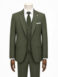 Guild Portici Slim Fit 3 Teilig mit Weste Anzug  - Grün