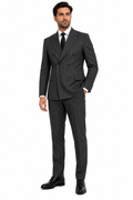 Guild Zilina Slim Fit Doppelreiher Anzug SChwarzer